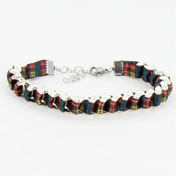 Tartan Bracelet, Silver Plated, Ribbon Maile, Buchanan